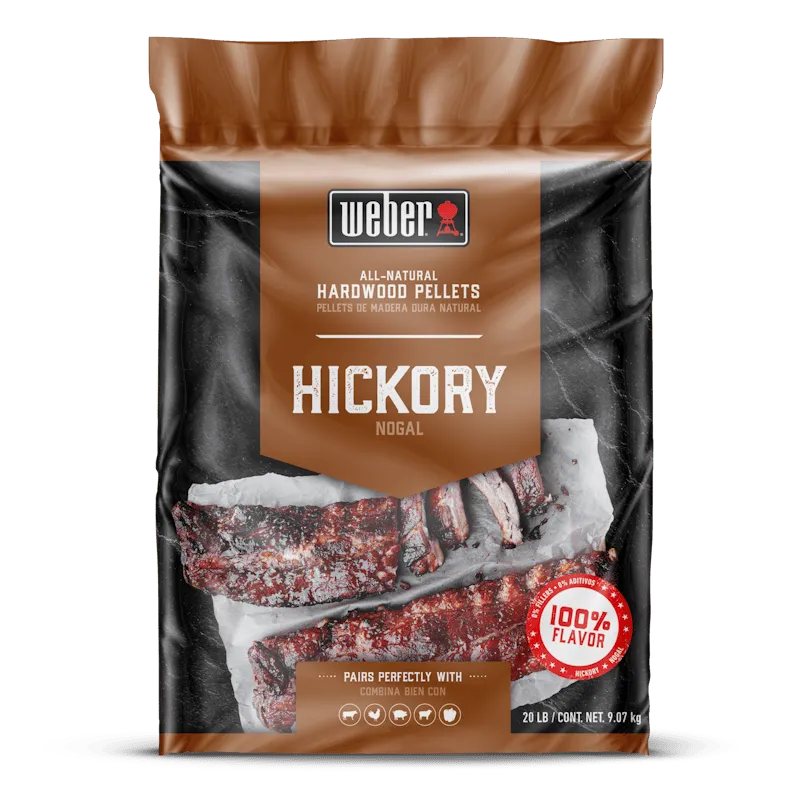 Hickory All-Natural Hardwood Pellets - 20 lb bag of grill pellets