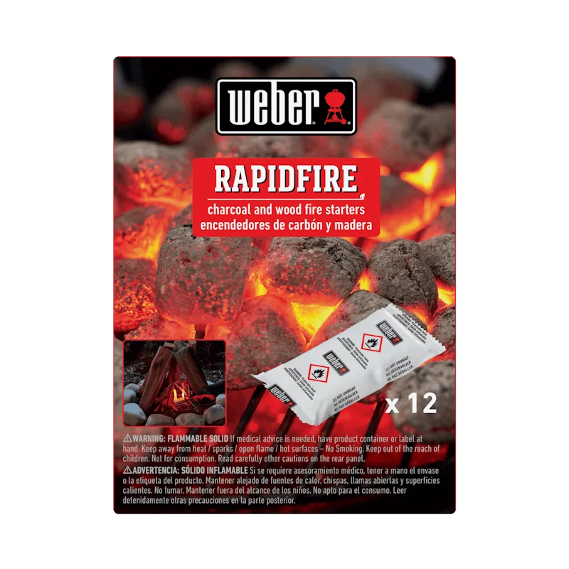 12 pc Rapidfire Fire Starters - Charcoal & wood fire starters